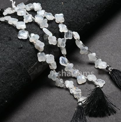 Natural Blue Fire Rainbow Moonstone Carved Flower Shape Gemstone handmade Beads, Flashy Rainbow Carving Fancy Square smooth Bead Jewlry SALE