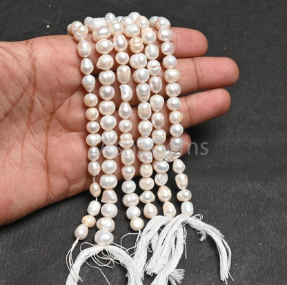 Beautiful Fresh Water Pearl Uneven Shape Beads, Natural Pearl Baroque Beads,7/14"Strand Real Pearl Gemstone Bead Jewelry Craft Necklace SALE