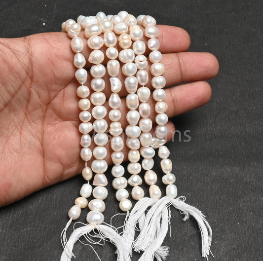 Beautiful Fresh Water Pearl Uneven Shape Beads, Natural Pearl Baroque Beads,7/14"Strand Real Pearl Gemstone Bead Jewelry Craft Necklace SALE