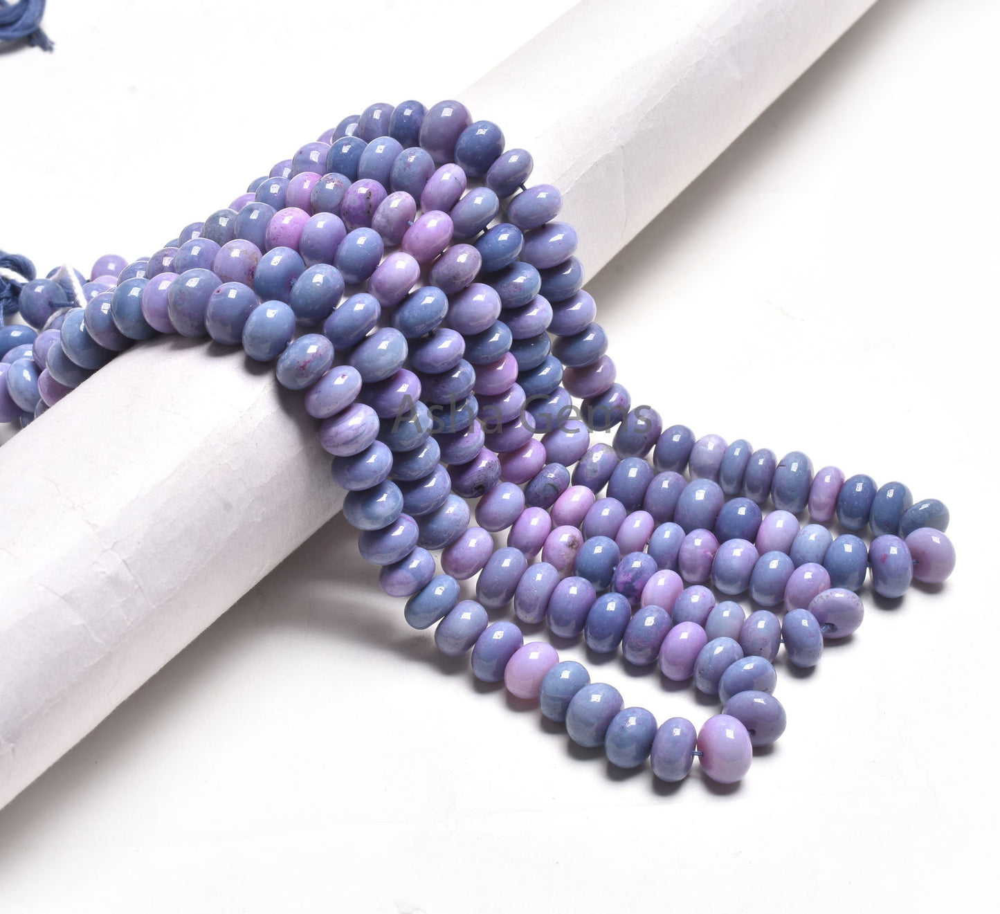 AAA Purple lavender Opal Smooth Rondelle Shape Beads, Beautiful lavender Opal Beads Strand Opal Plain Handmade Gemstone Roundelle Beads SALE