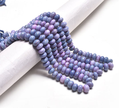 AAA Purple lavender Opal Smooth Rondelle Shape Beads, Beautiful lavender Opal Beads Strand Opal Plain Handmade Gemstone Roundelle Beads SALE