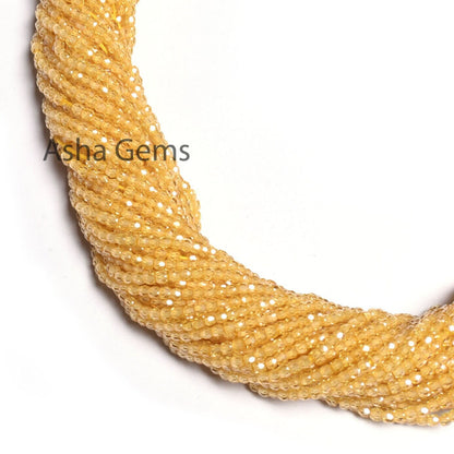 2.5 Beautiful Yellow Zircon Micro Cut faceted Beads,14" AAA Cubic Zirconia Rondelle machine Cut Gemstone Yellow Zircon Bead Jewelry Necklace