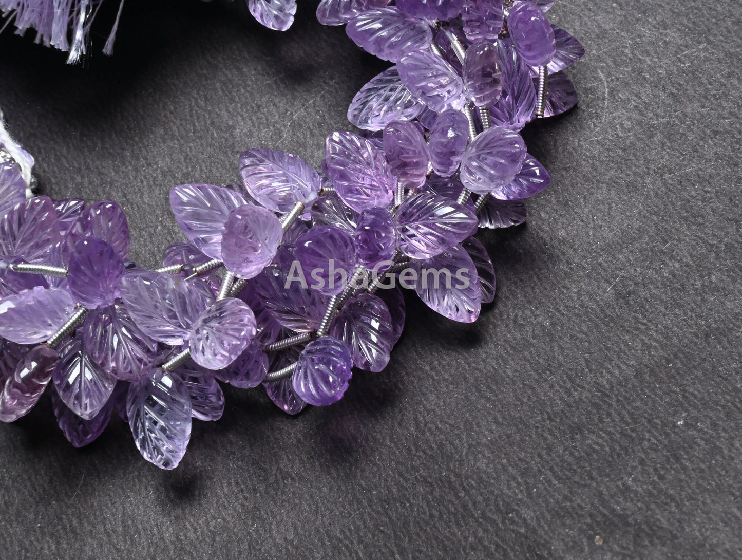 AAA Quality Pink Amethyst Fancy Leaf Shape Carved Gemstone Beads,8" Natural Amethyst Carve Pear Briolette Handmade Bead Jewelry Making Craft