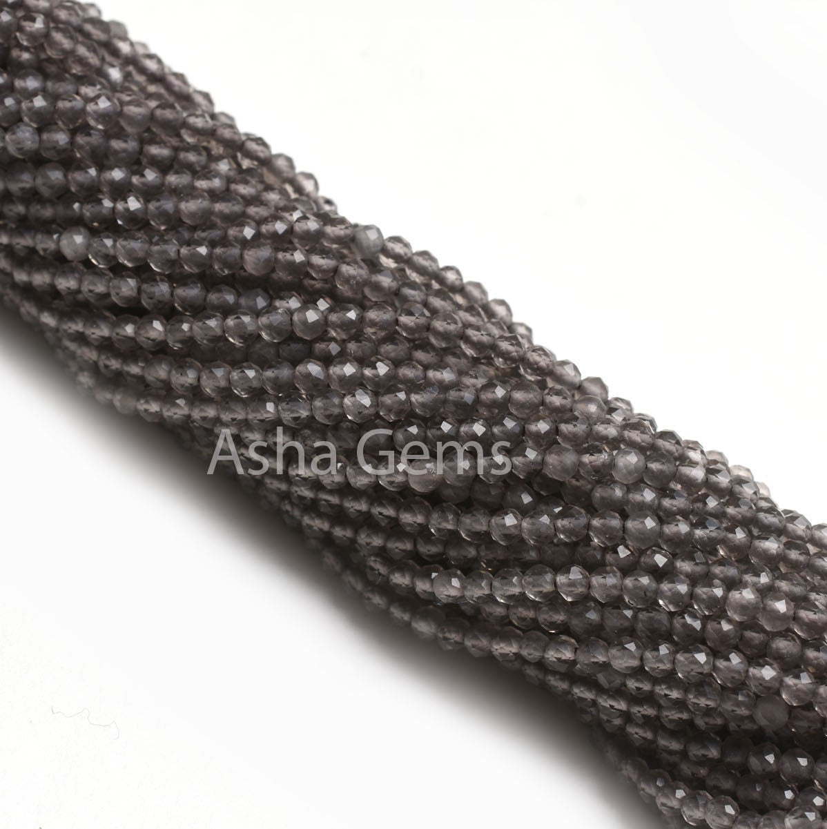 Beautiful Natural Smoky Micro Cut Faceted Gemstone Beads 2mm AAA Quality Smoky Quartz 13"Strand Smoky Tiny Rondelle Bead Jewelry Making SALE