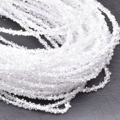 AAA Herkimer Diamond Nugget Shape Beads,16 inch, Natural White Diamond Quartz Polish Rough Faceted Beads,13 Carat Strand, Tiny Raw Bead SALE