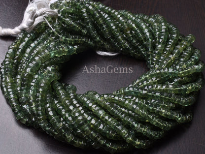 Beautiful Green Apatite Smooth Tyre Beads,13"Strand, AAA Natural Green apatite Beads,Gemstone Wheel Shape Beads Apatite Tyre Beads Jewelry