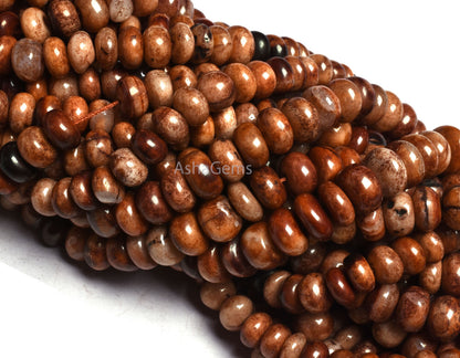 Beautiful Shaded Brown Opal Smooth Rondelle Shape Beads, Chocolate color Opal Handmade Plain Rondelle beads Gemstone Opal For Necklace Craft