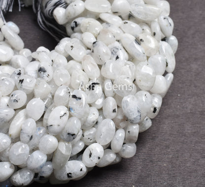 Beautiful Moss Rainbow Moonstone smooth Nugget Beads, Natural Black Dot Rainbow Tumble Uneven Handmade Straight Dril Bead Jewelry Craft SALE (AG 22248)