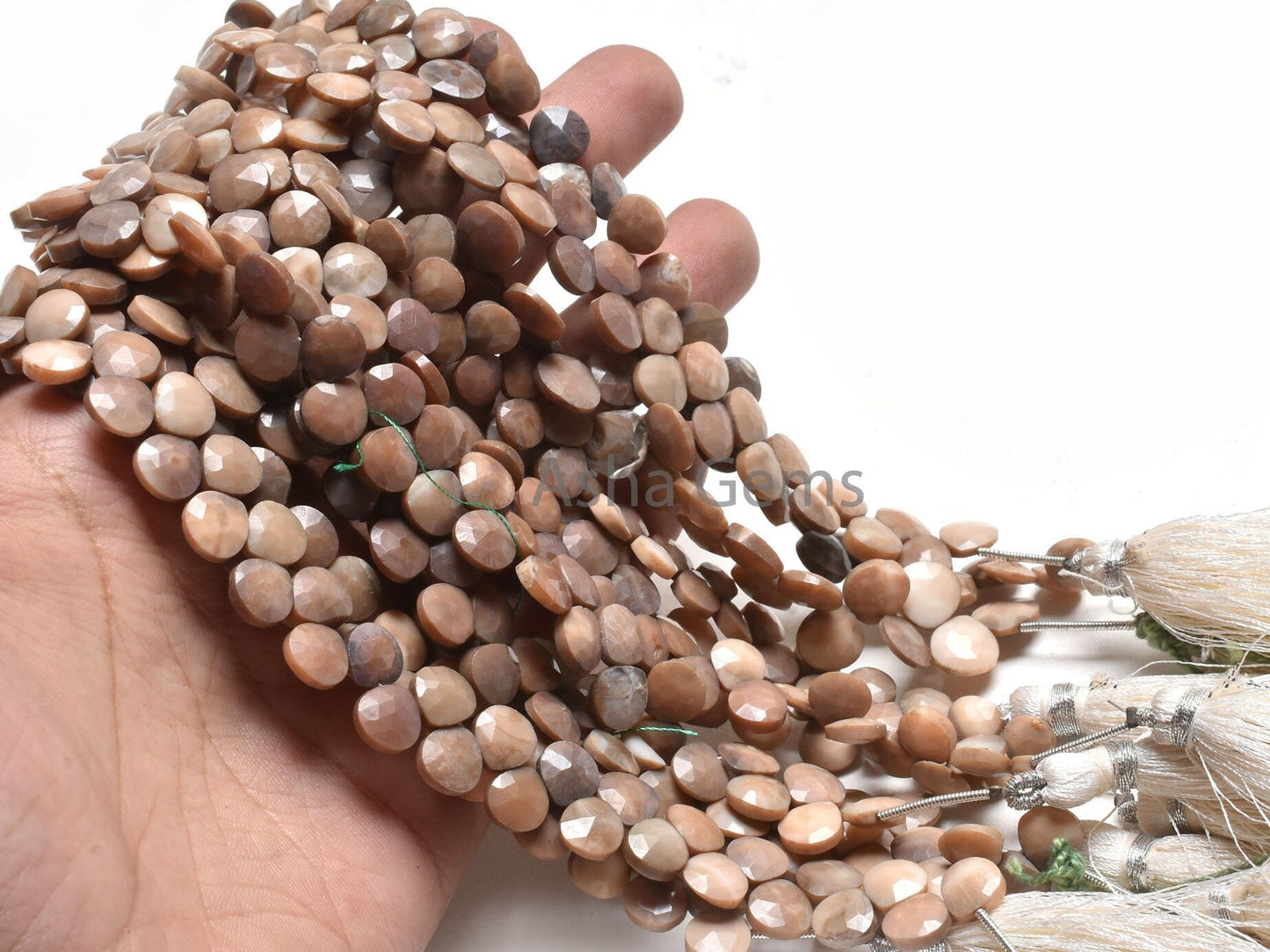 Beautiful Shaded Peach Opal Faceted Heart Shape Gemstone Beads,6.5" Chocolate Pink Opal Beads, Opal Heart Briolette Bead jewelry Making SALE