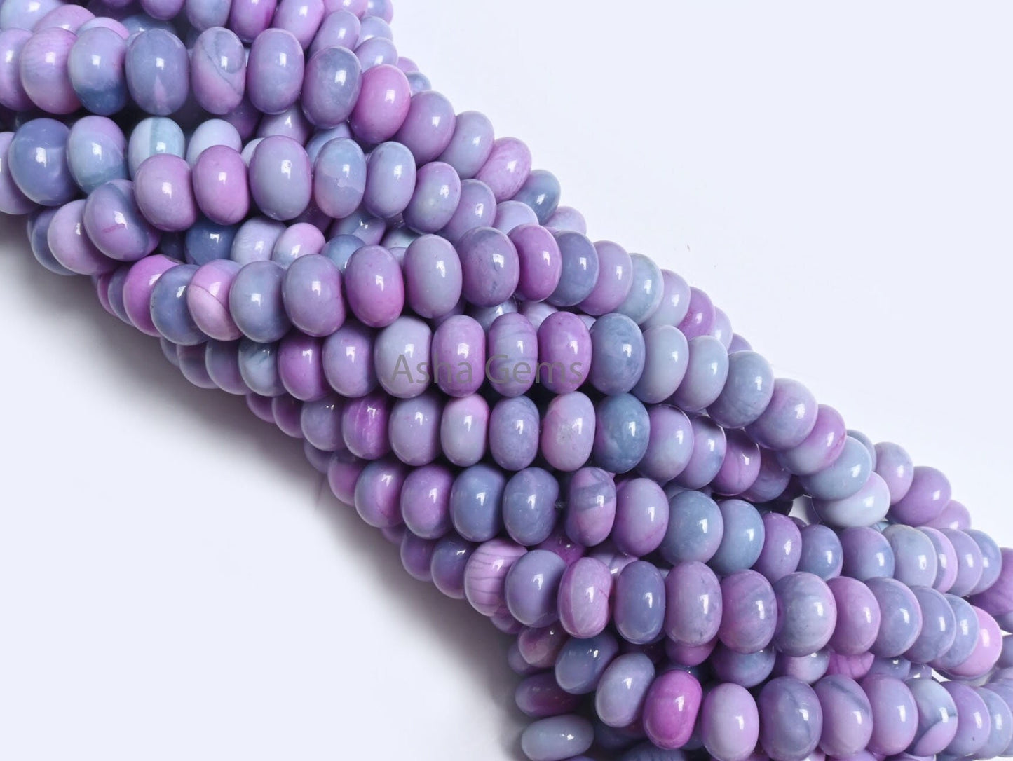 AAA Quality Lavender Opal Rondelle Shape Beads, Shaded Lavender Purple Blue Opal Smooth Roundelle Gemstone Handmade Opal Bead Jewelry Crafts