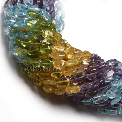 Beautiful Multi Color Gemstone Smooth Oval Shape gemstone Beads,5-8.5mm Citrine Amethyst Peridot quartz Plain Handmade Oval Beads Disco SALE