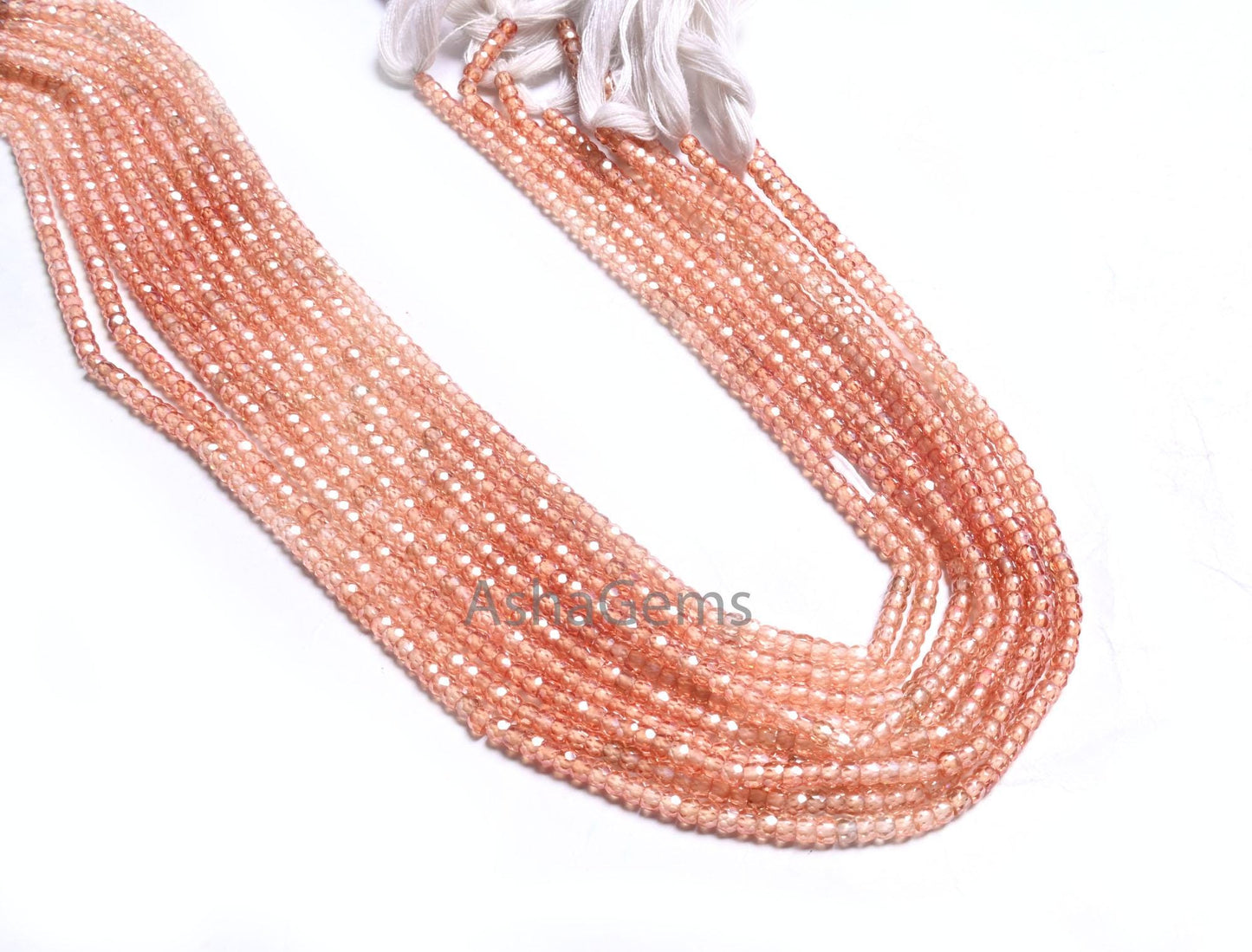 AAA Brown Shaded Zircon Faceted Rondelle Beads,3 mm Amazing Cubic Zircon Micro Cut Gemstone Beads,13" Strand Brown Zircon Machine Cut Bead