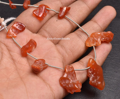 Beautiful Mexican Fire Opal Smooth Nugget Beads Natural Mexican Opal Rough shape Gemstone Beads, Red Opal Fancy Shape Uneven Beads Jewelry