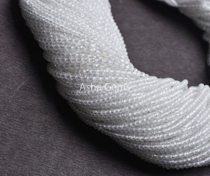 AAA Quality Natural Topaz Machine Cut Tiny Rondelle Beads,2mm,2.75 mm White Topaz Micro Cut Gemstone Beads,13" Real Topaz Bead Jewelry Craft