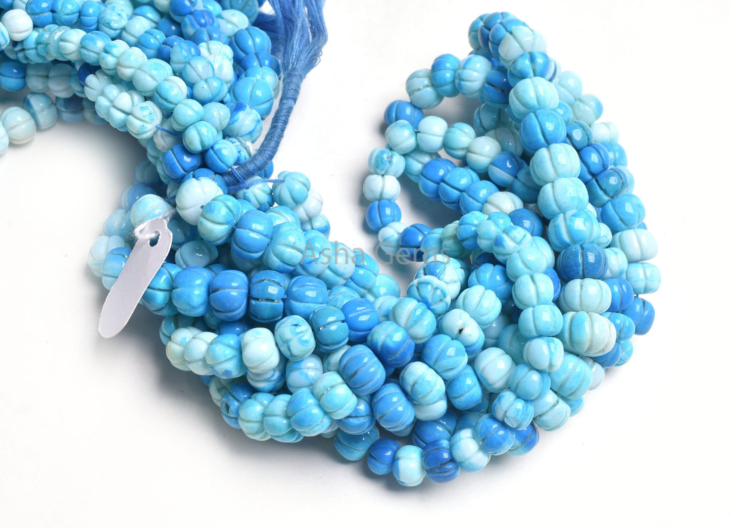 AAA Beautiful Shaded Turquoise Blue opal Carving Watermelon Shape beads,16"Strand Opal Carved Gemstone Bead, Opal Melon Beads Jewelry Crafts