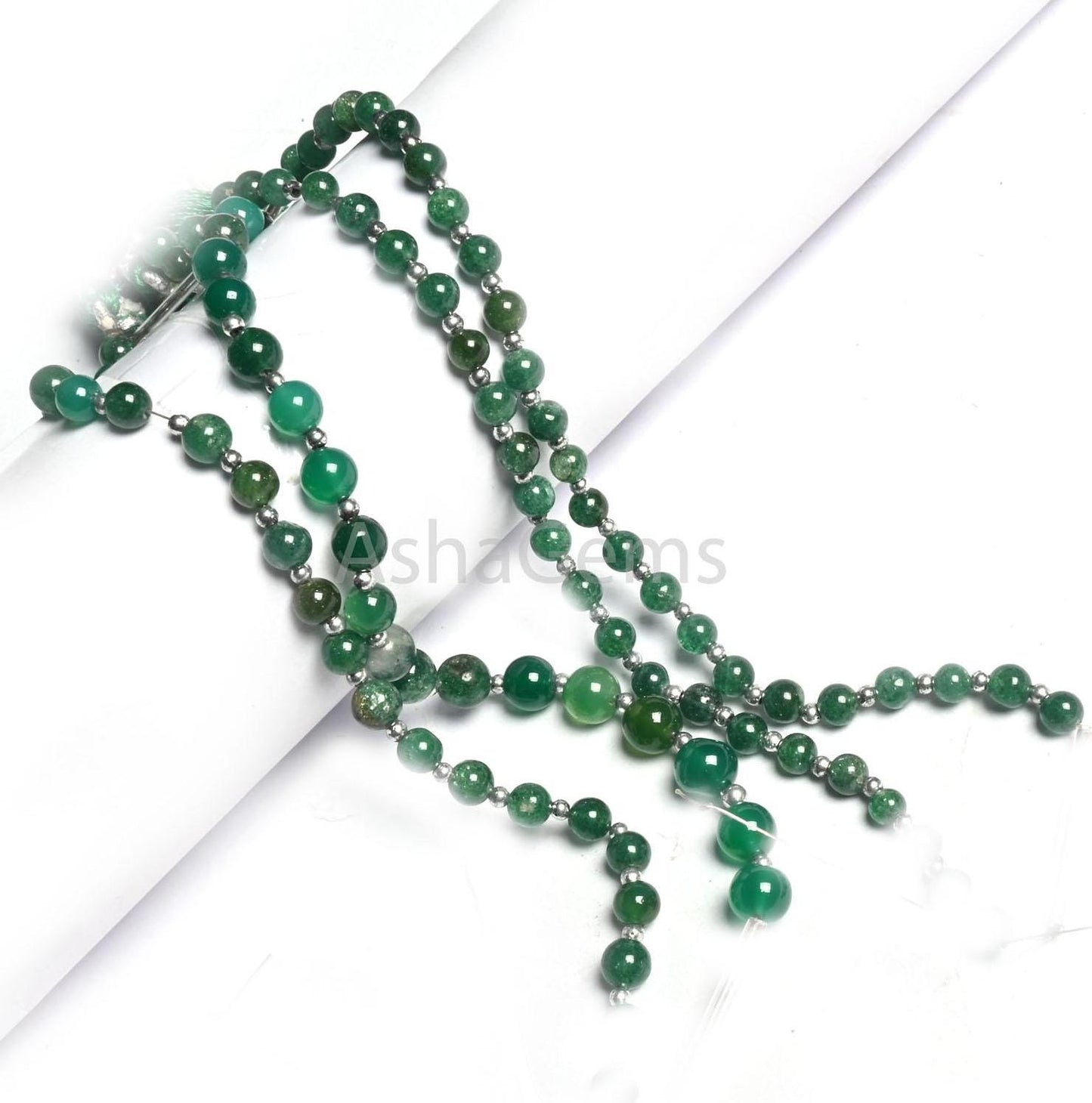Beautiful Green Onyx Smooth Round Shape Gemstone Beads, Shaded Green Onyx Round Ball handmade  Beads, Onyx Plain Beads Jewelry Making Crafts