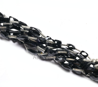 AAA Quality Black Spinel Rectangle Shape Gemstone Beads, Natural Spinel fancy Chicklet Faceted Straight Drill Black Spinal Bead Jewelry SALE (18603)