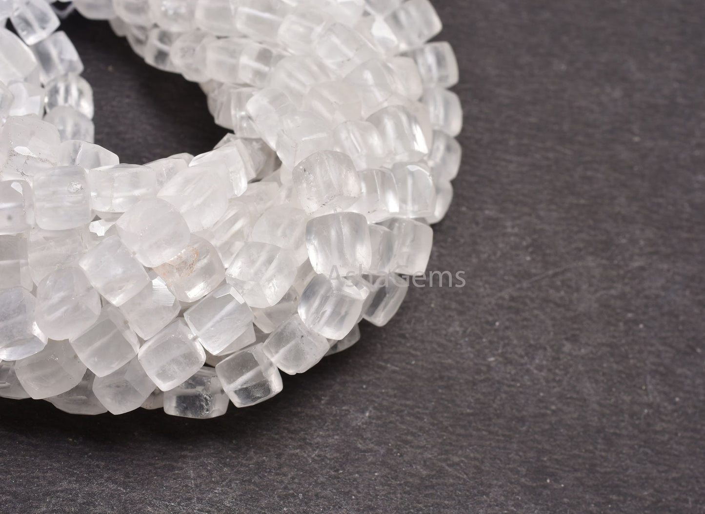 White Crystal quartz faceted 3D Cube Box Beads, Natural Crystal beads,8" Crystal faceted Cube Box Gemstone Beads Jewelry Making Crafts SALE