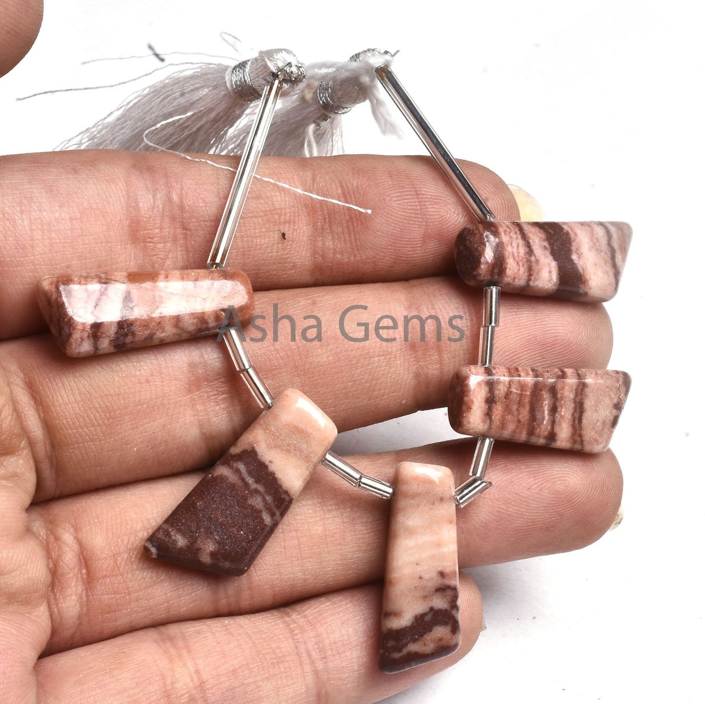 9-22 mm Jasper Smooth Handmade Fancy Long Slice Shape Beads,Natural Shaded Brown Jasper Uneven 7 Shape Side Drill Gemstone Bead Jewelry SALE