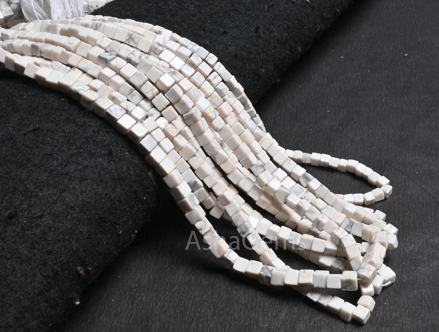 Fine White Howlite Smooth 3D Cube Box Shape Beads, Beautiful Howlite Plain Handmade Cube Gemstone Center Drill Howlite Beads Jewelry Crafts