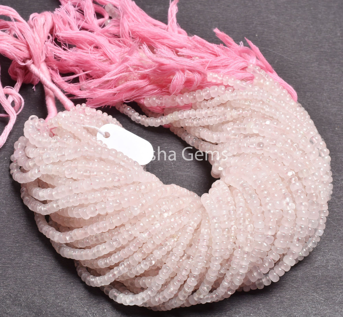 Pink Rose Quartz Smooth Beads, Natural Rose Quartz Plain Handmade Rondelle Gemstone Loose Beads,12" Rose Quartz Bead Jewelry Handicraft SALE