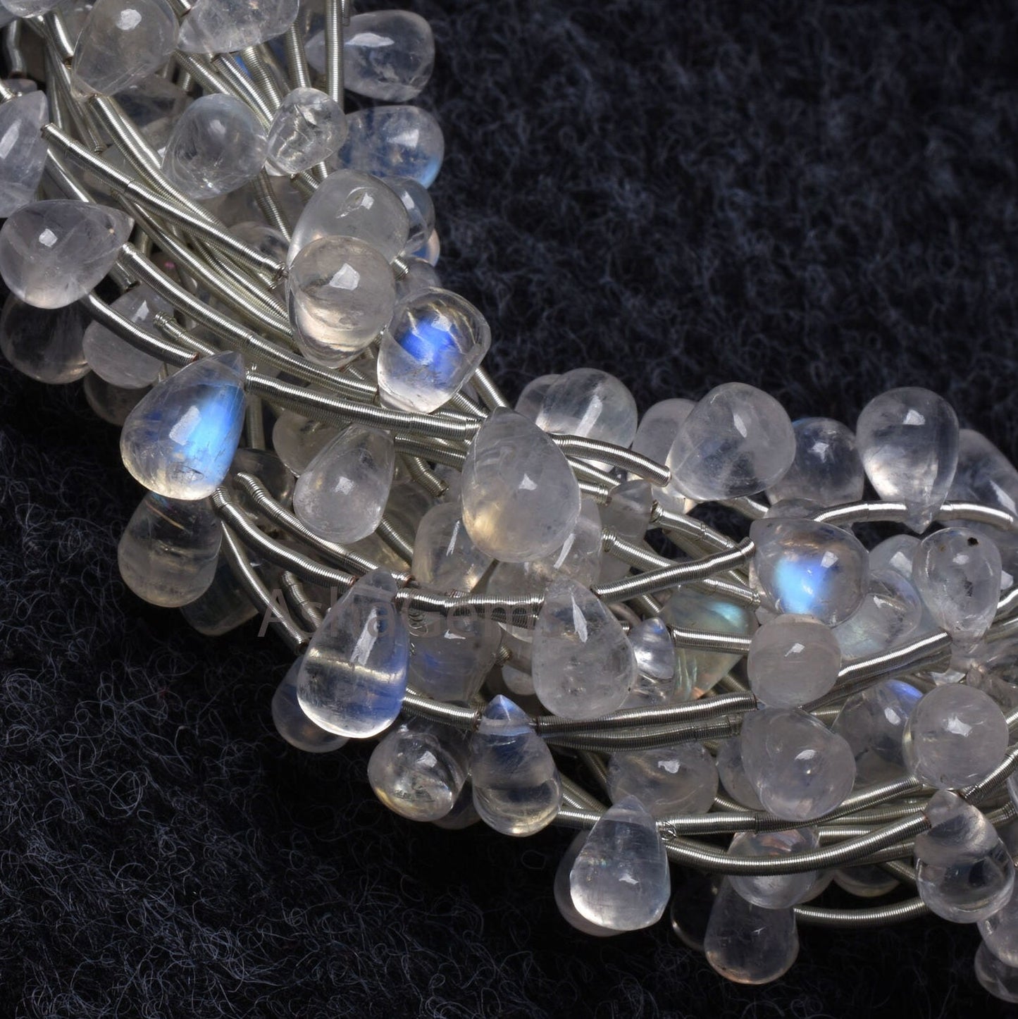 AAA Quality rainbow Moonstone Smooth drops shape beads,9"Strand Natural white rainbow Plain Teardrop handmade gemstone beads Jewelry makings