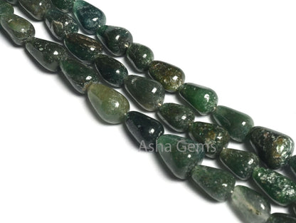 Natural Green Mica Margaj Handmade Uneven Drops Straight Drill Beads,13" Mica Teardrop smooth Gemstone Loose Beads, Margaj Bead Jewelry SALE