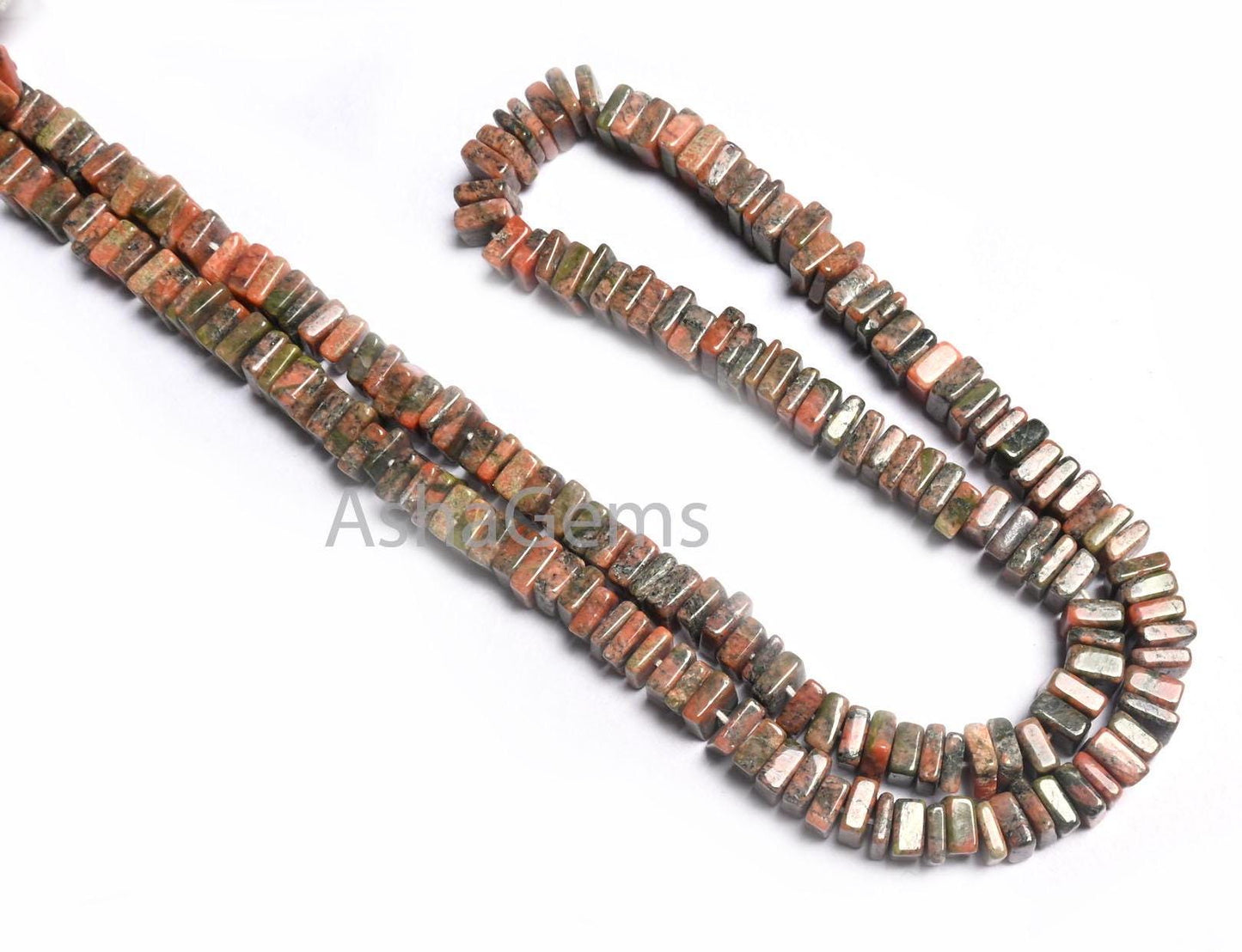 Beautiful Unakite Heishi Square Shape Gemstone Beads,55-6 mm, Natural Unakite Smooth Handmade Flat Square Unakite Beads Jewelry Making Craft