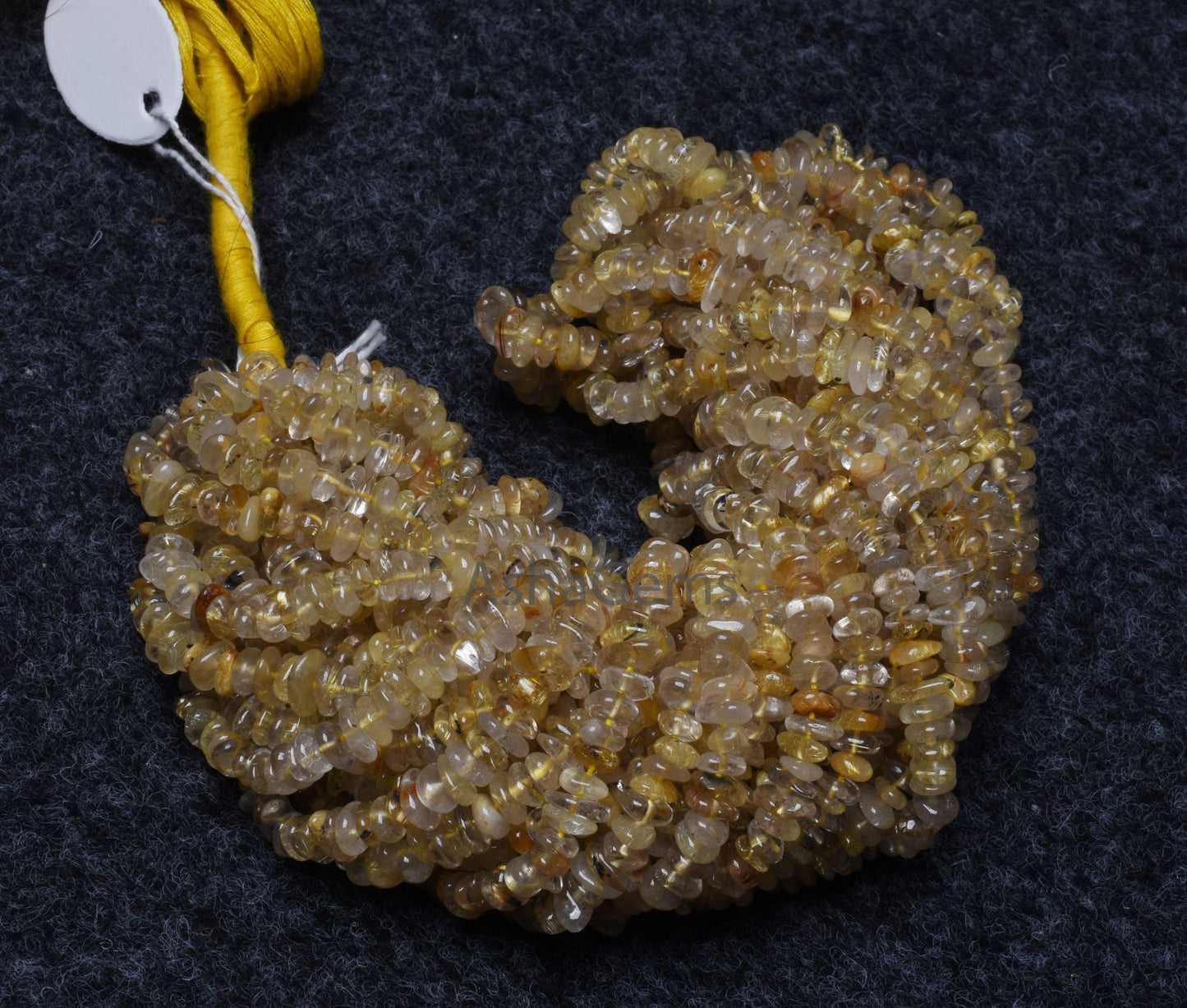 Beautiful Golden Rutile Smooth Uncut Chip Beads, Natural Rutile Uneven Rough Polish Gemstone Beads Uncut Chip Fine Yellow rutile Bead SALE