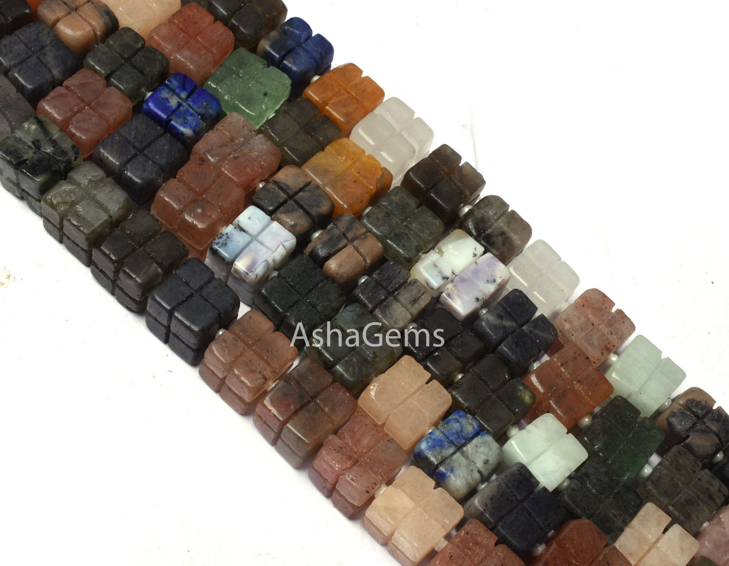 Multi Color Gemstone Carving box Shape beads,9" Strand Mix Color Stone carved 3D Cube beads Disco Beads, Multi Disco carve Bead Jewelry SALE