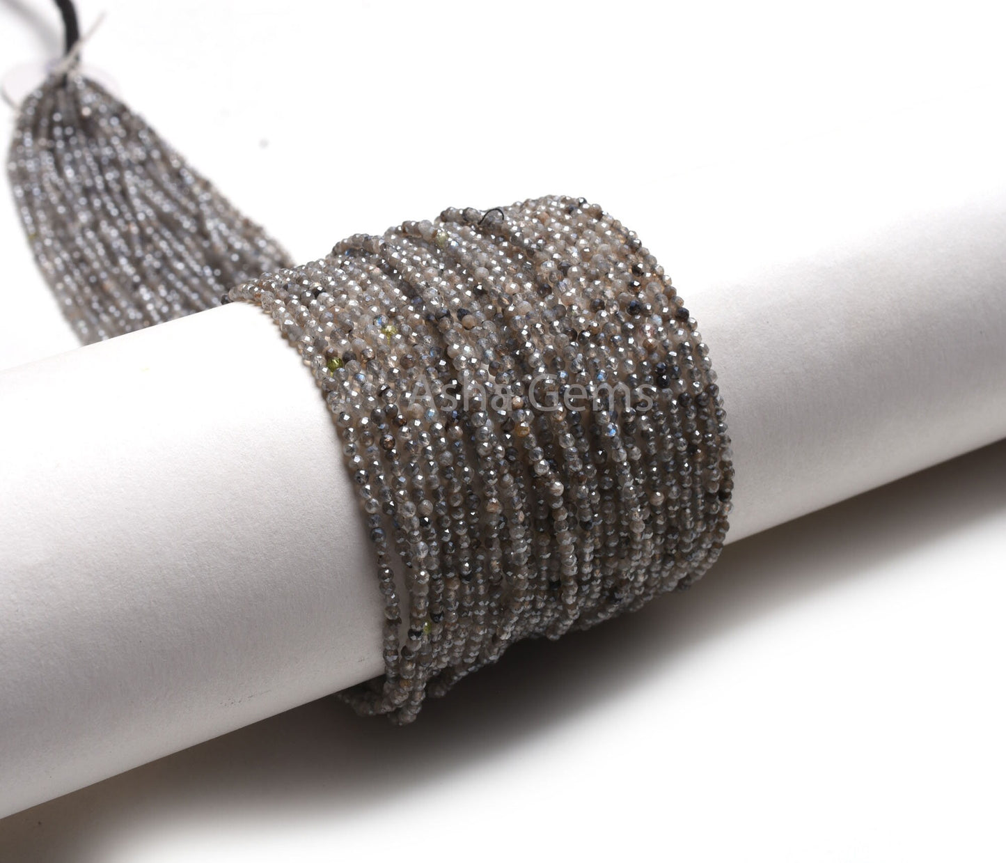 2.2 mm Labradorite Silver Coated Micro Cut Rondelle Beads,13" Strand Labradorite Machine Cut Gemstone Beads, Coated Labradorite Bead Jewelry