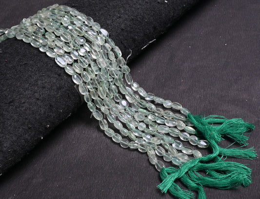 Beautiful Light Green Fluorite Oval Smooth Gemstone Beads,13"Natural Fluorite Handmade Uneven Oval Gemstone Fluorite Bead Jewelry Craft SALE