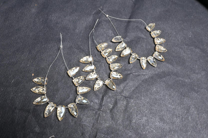 Natural Crystal Quartz Doublet Fancy Arrow Shape faceted Beads,8-16mm Crystal Gold Foil Doublet Side Drill Briolette Bead Jewelry Craft SALE (18705)