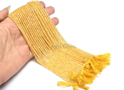 Beautiful Yellow Zircon Micro Cut Beads,3 mm Cubic Zirconia Rondelle Faceted Gemstone Beads,12.5" AAA Quality Zircon Bead Jewelry Craft SALE