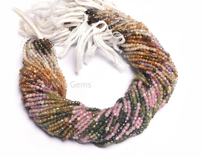 Beautiful Multi Color Tourmaline Faceted Rondelle Tiny Gemstone Beads,3 mm Tourmaline beads Natural Shaded Tourmaline Micro cut bead Jewelry