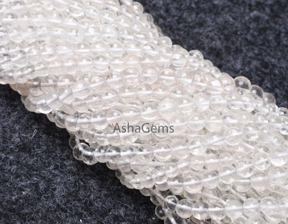 6 mm Crystal Quartz Smooth Round Ball Beads, Natural Clear Crystal Plain Round Shape Gemstone Beads, Crystal Beads Jewelry Making Craft SALE
