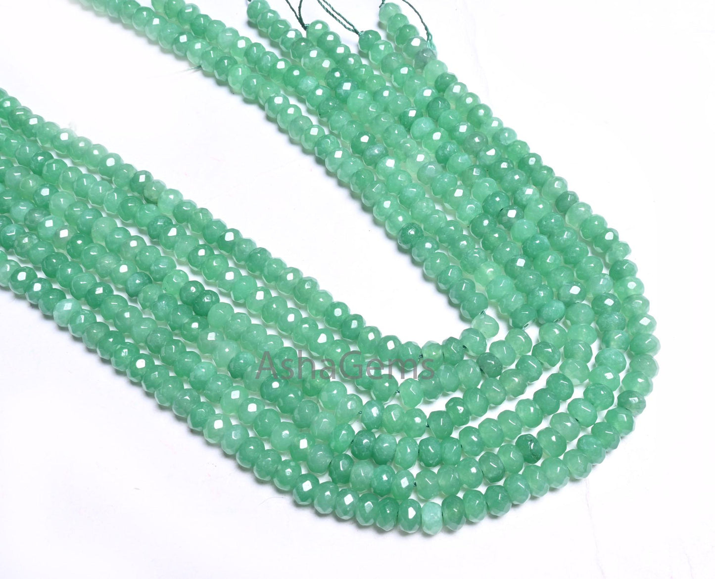 6 mm Beautiful Green Jade faceted Rondelle Beads,7/14" Fine Tree Green Jade Quartz machine cut Gemstone Loose Bead Jewelry Making Craft SALE