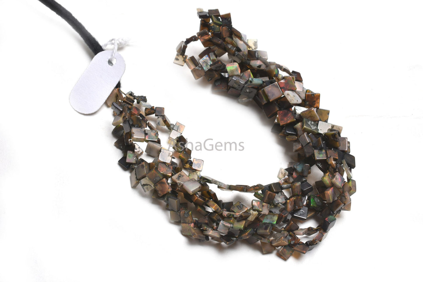 Multi Brown Ethiopian Opal Uneven Square Side Drill Gemstone Beads,17" Flashy Welo Ethiopian Opal Smooth Fancy Kite Shape Bead Jewelry Craft