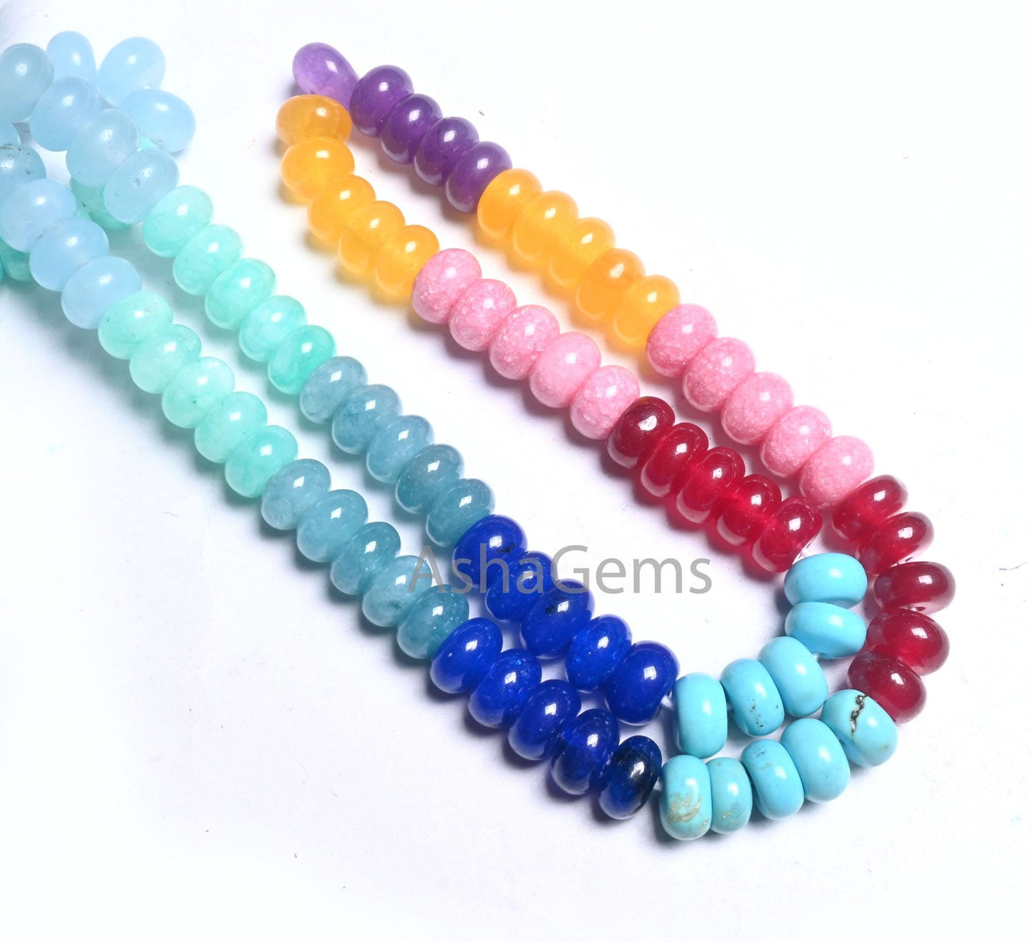 8 mm Fine Mix Color Quartz Smooth Rondelle Beads, Beautiful Rainbow Disco Color Jade Quartz Multi Shaded Gemstone Colorful Bead For Necklace(AG 12314)