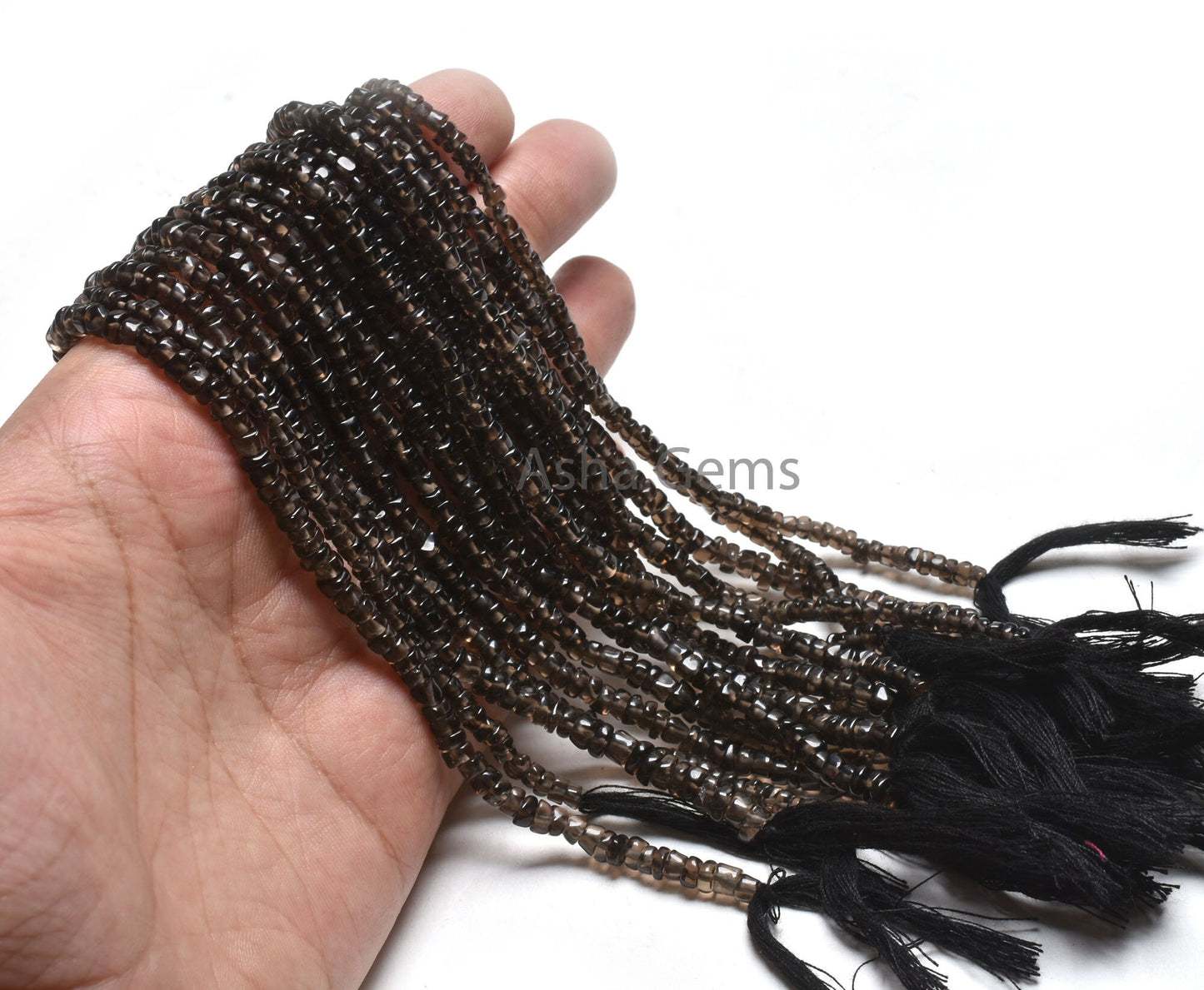 Natural Smoky Smooth Handmade Uneven Tyre Shape Beads,12"std Black Smoky Quartz Beads, Smoky Smooth Gemstone Beads Jewelry Making Craft Sale