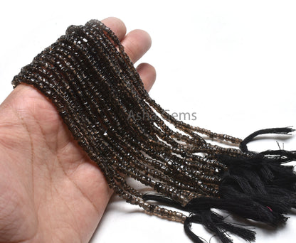 Natural Smoky Smooth Handmade Uneven Tyre Shape Beads,12"std Black Smoky Quartz Beads, Smoky Smooth Gemstone Beads Jewelry Making Craft Sale