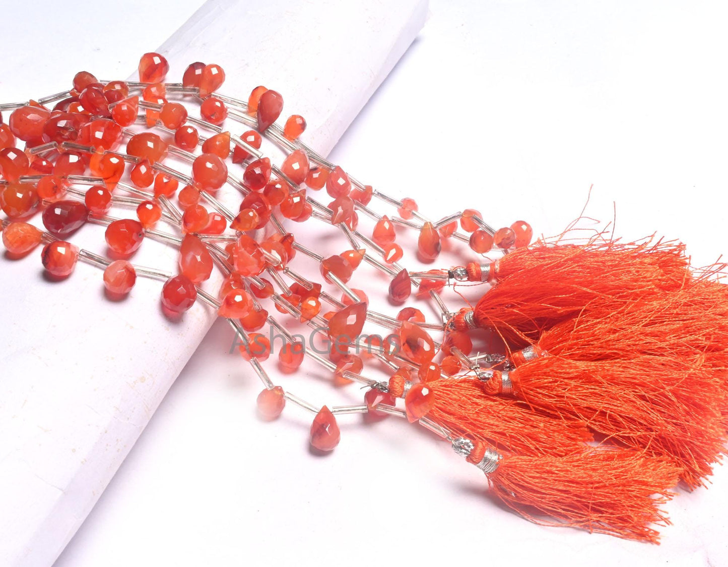 Natural Red Carnelian Faceted Drop Shape Gemstone Loose Beads, Carnelian Side Drill Teardrop Briolette carnelian Beads Jewelry Making Crafts