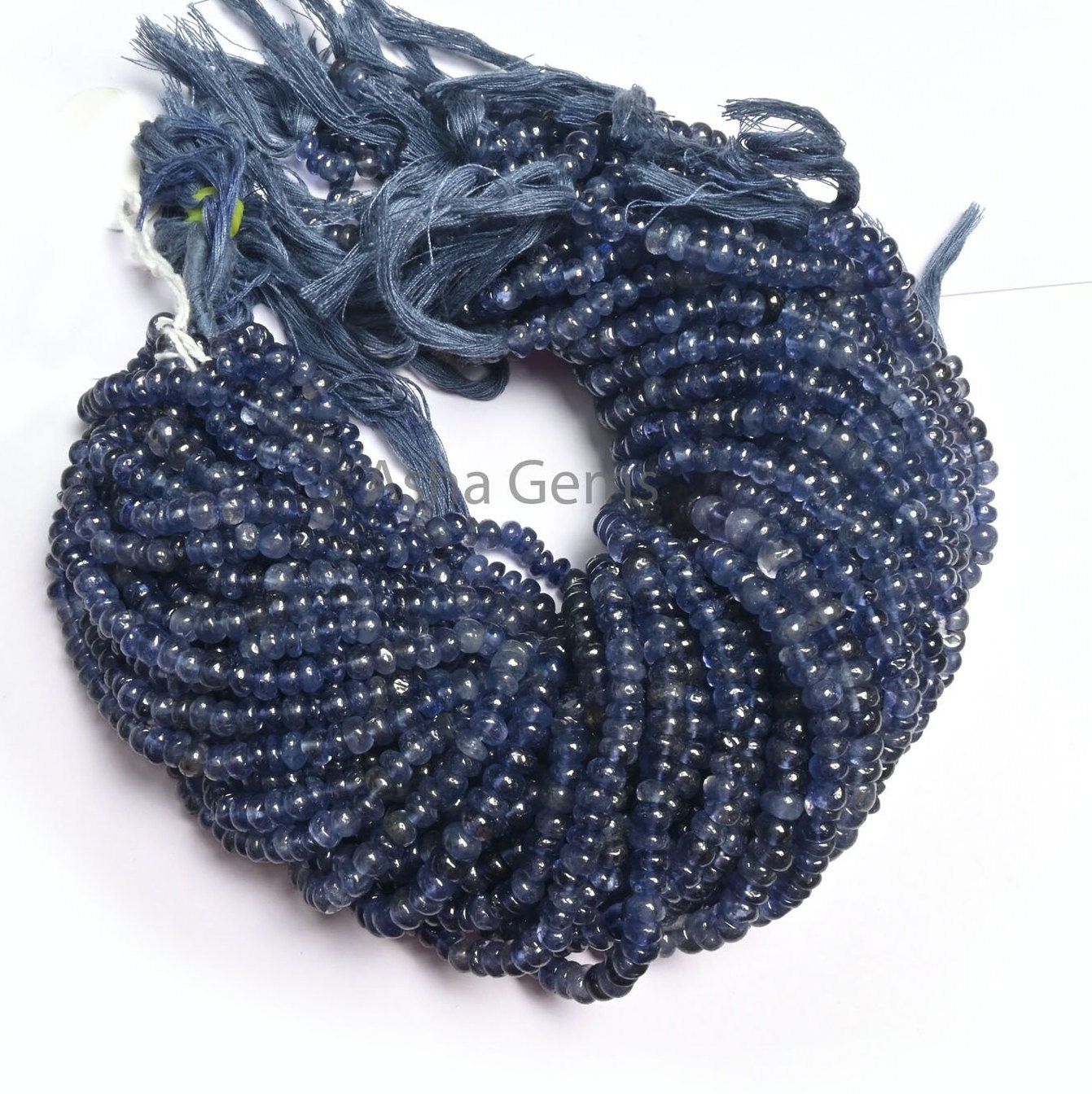 Beautiful Blue Iolite Smooth Rondelle Shape Beads, Natural Iolite Beads,13" Strand Iolite Plain Handmade Uneven Roundelle Bead Jewelry Craft