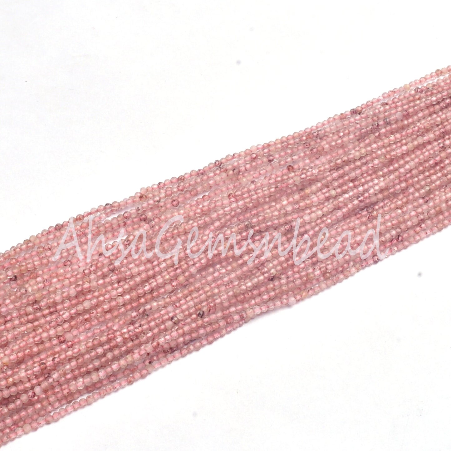 Amazing Pink Strawberry Faceted Rondelle Shape Beads, natural Strawberry Micro Faceted Machine Cut Beads, Pink Gemstone Tiny Beads, Jewelry