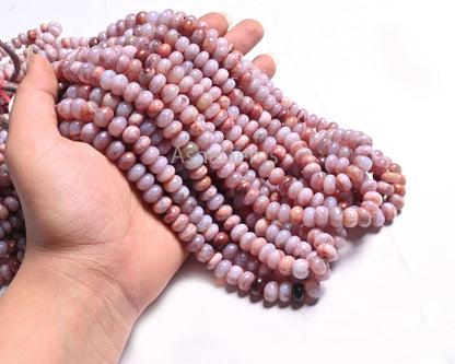 AAA Shaded Brown opal Smooth Rondelle Bedas,16" Shaded Lavender Brown Opal Plain Handmade Gemstone Beads, Fine Opal Beads Jewelry Necklace