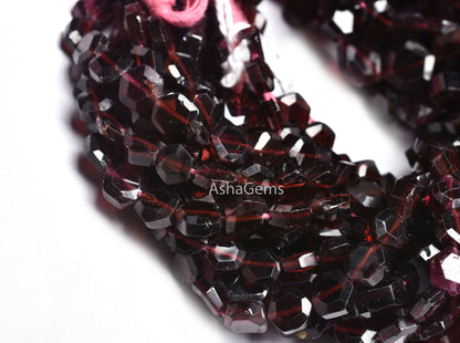 Beautiful Garnet Faceted Hexagon Shape Gemstone beads,13" Strand Natural Red Garnet Table Cut Flat Hexagon Beads, Garnet Fancy beads Jewelry