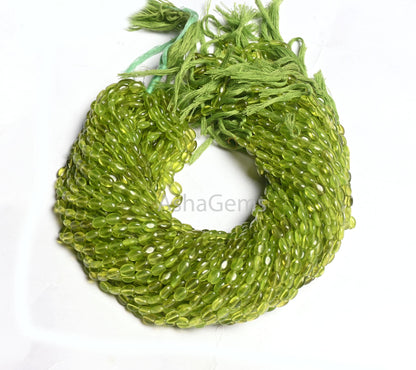 13" Beautiful Green Peridot Color Hydro Smooth Oval Shape Handmade Beads,5.5-7 mm Fine Green Hydro Plain Oval Bead Jewelry Making Craft SALE