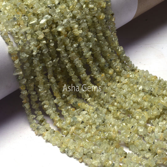 Natural Prehnite Uncut Chip Beads Gemstone Green Prehnite Smooth raw rough Uneven Tiny Beads,34"Strand Prehnite Chip Bead Jewelry Craft sale