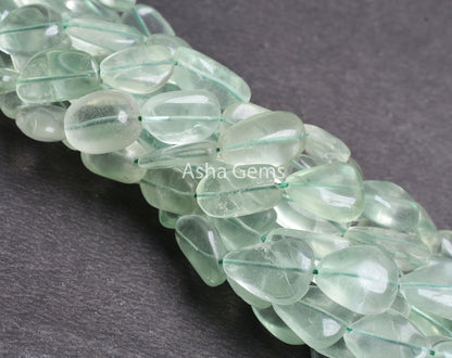 Beautiful Fluorite Smooth Nugget Gemstone Beads, Natural Green Fluorite Handmade uneven tumble Beads,8,16"Strand Fluorite Bead Jewelry Craft