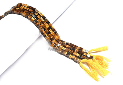 5mm Beautiful Tiger Eye Smooth Box Shape handmade Beads, Natural Tiger Eye 3D Cube Box plain Gemstone Fine Tiger Eye Bead Jewelry Craft SALE